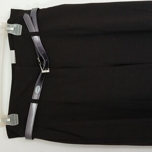 Worthington Brand Stretch Belted Dress Pants Size 8 Color Black